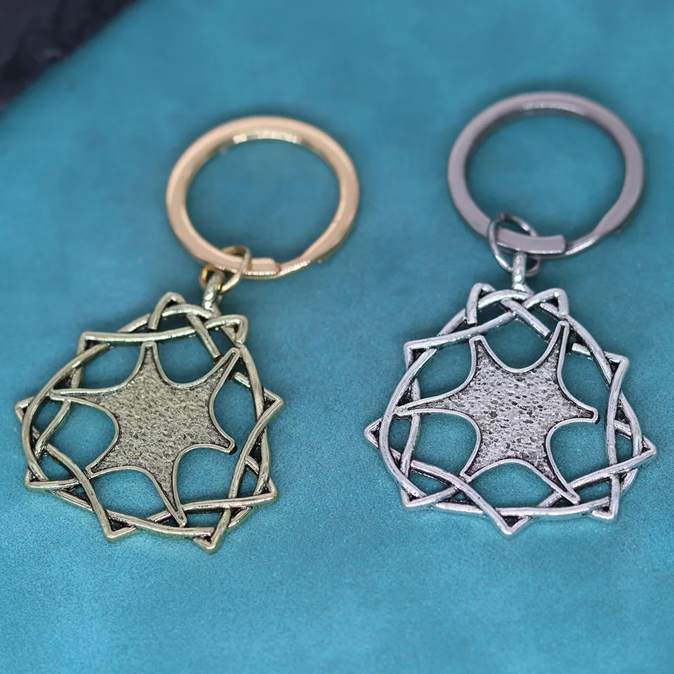 Jordánska hviezda prívesok Keychain pre mužov Ženy Viking slovanské amuletové kľúčové reťaze Punk šperky Talisman darček