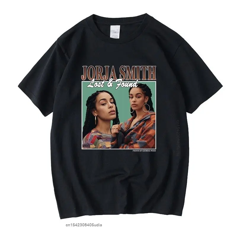 Jorja Smith Manga vintage unisex čierne tričko muži Men Trhirts O-nehe neformálne retro grafické tričká Cotton T tričko muž žena Tees