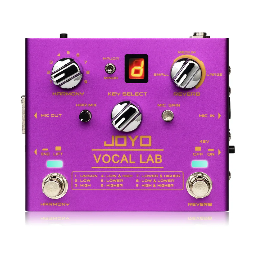 Joyo R-16 vokálny laboratórium vokálny reverb gitarový efekt pedál 9 vokálna harmónia a 3 vokálny reverb efekt gitarový pedál