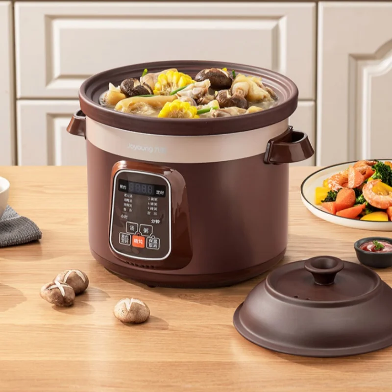 Joyoung Electric Stewpot s kapacitou 4L a funkciou rezervácie pre rýchle dusené purpurové hlinené hrniec Yanwo Stew a kaša 220V