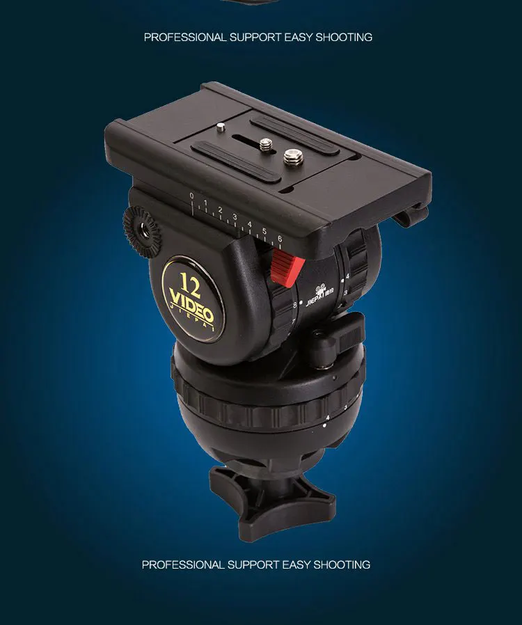 JP-V12 Advanced Hydraulic Head Professional Broadcast Camera Treod hlava 100 mm misa TRODOD hlava pre profesionálnu kameru