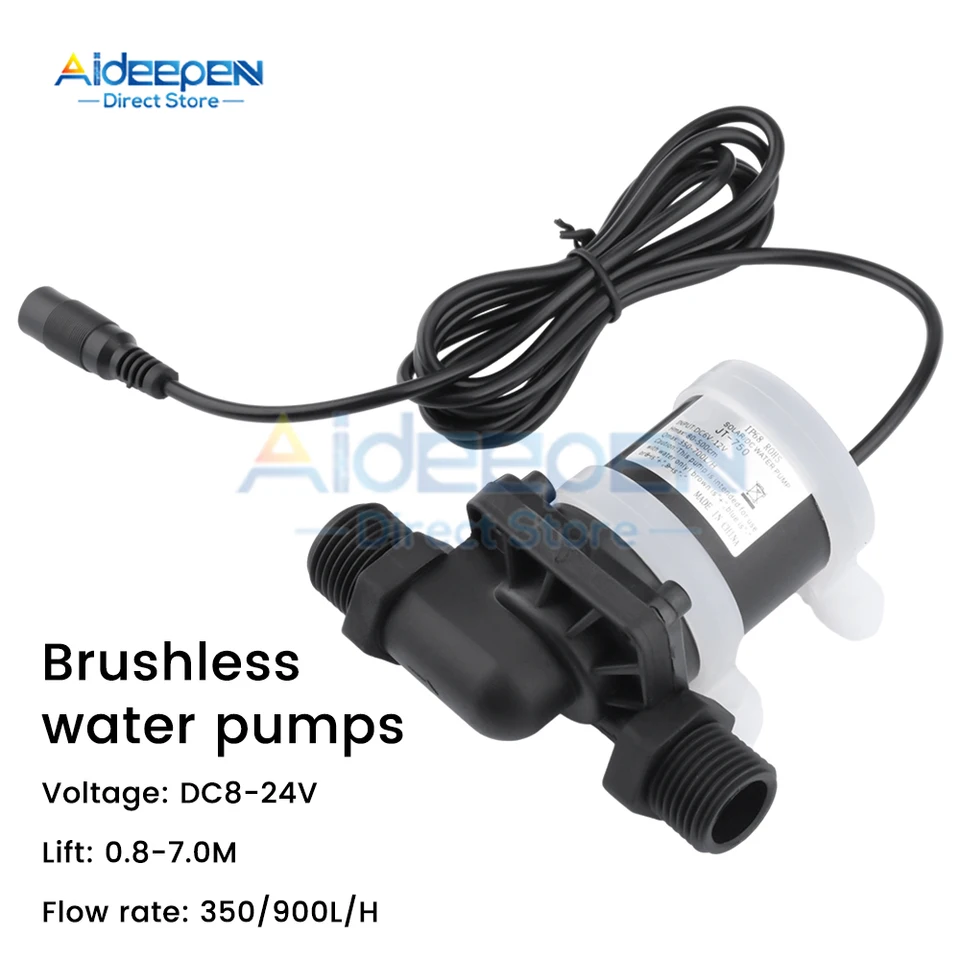 JT-750 DC 12V 24V Brushless Solárny motor Vodný čerpadlo čerpadlo voda Ohlákovač sprcha podlahové vykurovanie posilňovacie čerpadlo Mikro ponorné vodné čerpadlo