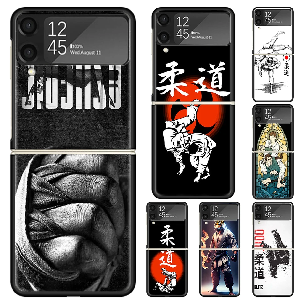 Judo jiu jitsu bjj brazílsky tvrdý puzdro PC pre samsung galaxy z flip 6 5 4 3 čierny kryt Zflip6 flip5 flip4 5g skladacie prit