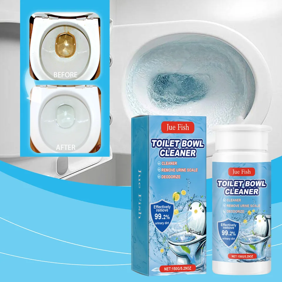 Jue Fish 150g penový toaletný čistič kúpeľňa Deodorizácia odstraňovania Odstráňte škvrnu na nečistoty moču čerstvý vôňa Čistá blokáda prášku