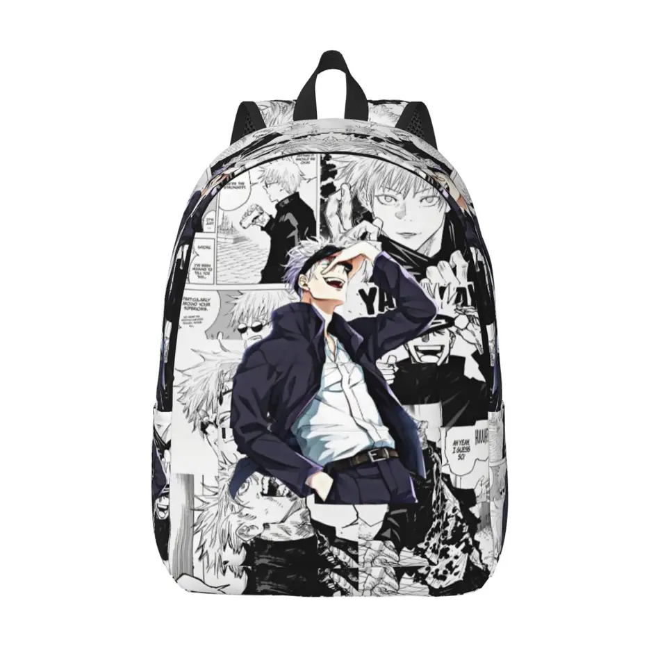 Jujutsu kaisen anime cartoon Backpack Men Dámske stredná škola turistika Travel Daypack Satoru Gojo prenosný počítač Canvas Bag Outdoor