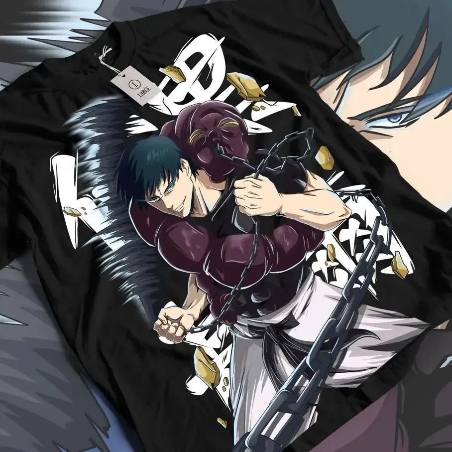 Jujutsu Kaisen Fushiguro Toji Tričko Anime Horor Horor Čierny krátky rukáv všetkých veľkostí