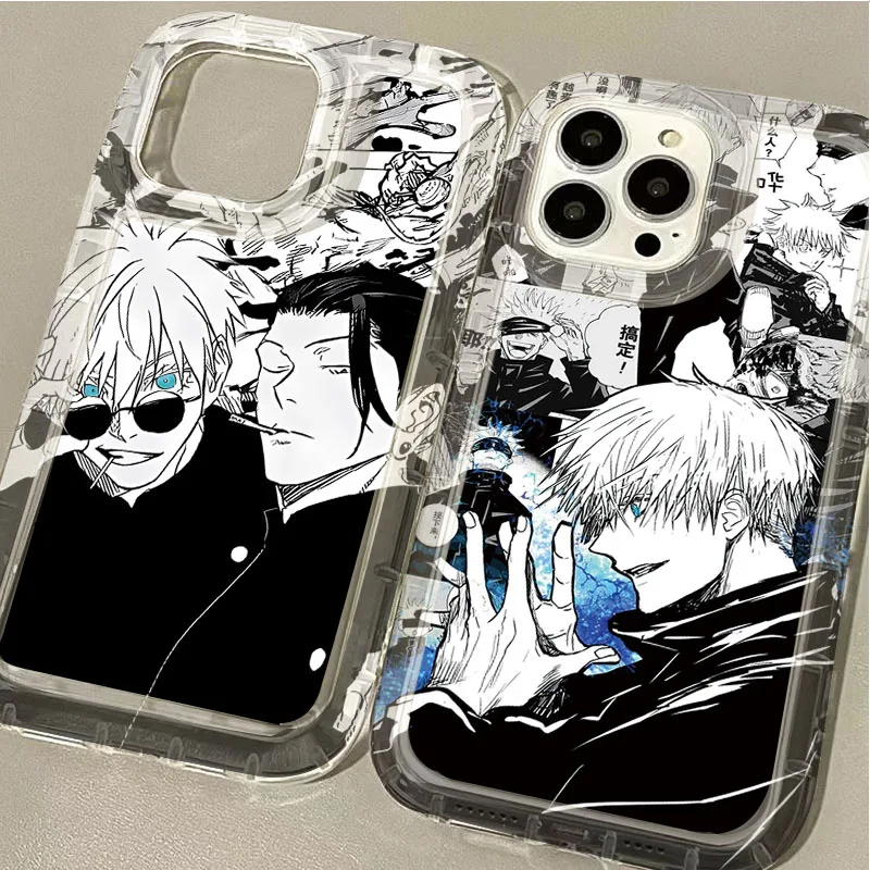 JUJUTSU Kaisen Gojo SATORU PRÍPAD PRE PRÍPAD PANECE pre iPhone 15 14 13 12 11 Pro Max xr xs x 8 7 6 6s plus SE 2020 Silikónový kryt