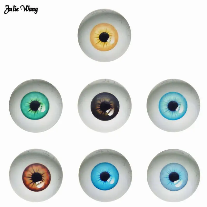 Julie Wang 6-30 mm zvierací ľudské oči sklo sklo Cabochon Flatback Scrapbooking Dome Dragon Evil Eyes Pattern