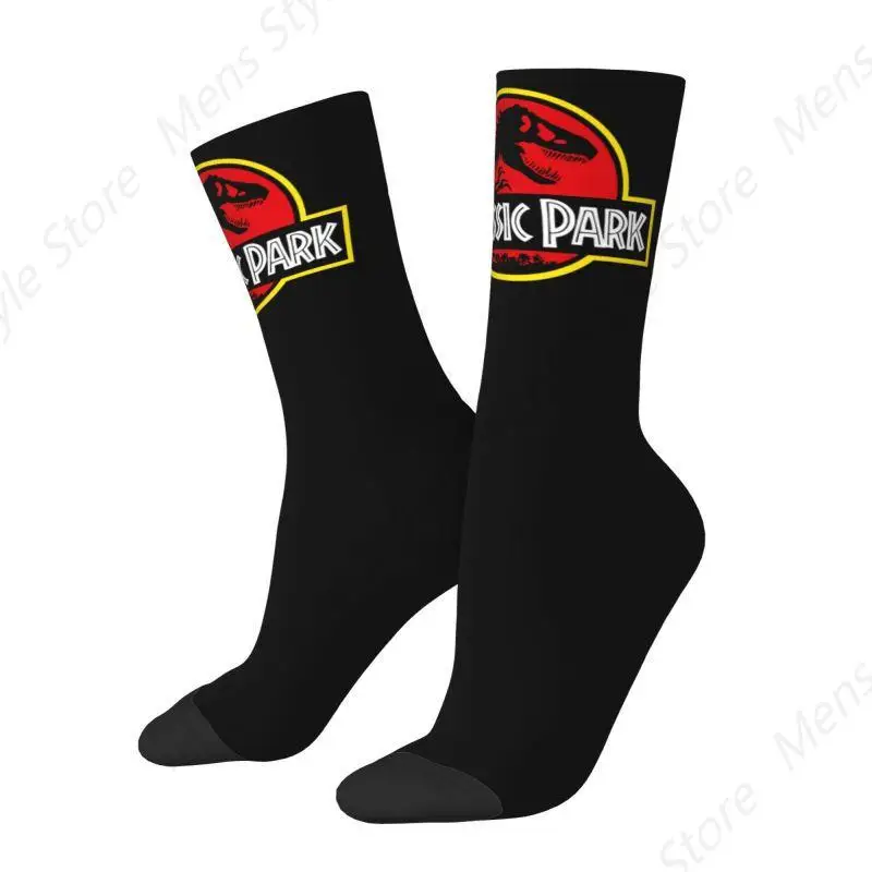 Jurassic Park Men Ženy posádky ponožky unisex zábava 3D tlačené dinosaurové svetové šaty ponožky