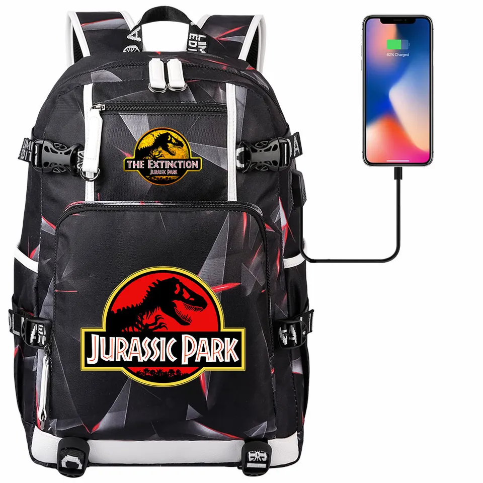 Jurassic Park World Dinosaur Teenagers Schoolbags Študent Mochila späť do školských kníhka