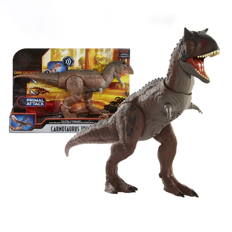 Jurassic World Carnotaurus Dinosaur Control Conquer World Film Autentický detail Primal Attack Zvuky Hnuteľné kĺby Kids