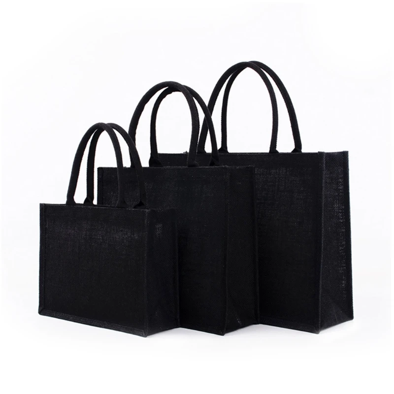 Jute Tote Bags Pastlap Bag s mäkkou rukoväťou pre ženy nákupná kabelka družička Družička Vianoce Deň vďakyvzdania