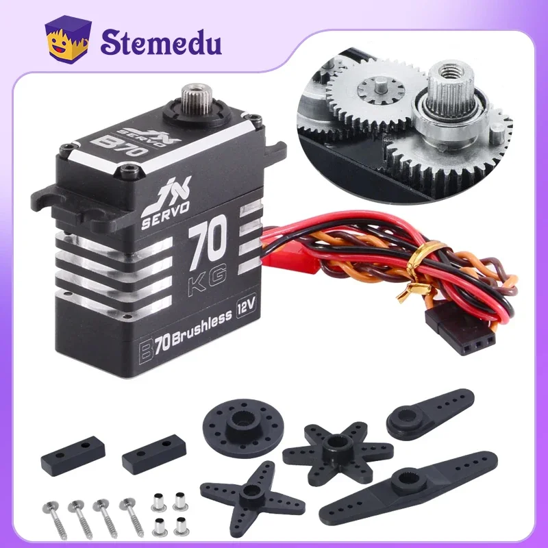 JX servo B70 72 kg Full Metal Brushless bez 12 V vysoký krútiaci prevodový stupeň hliníkový škrupina Duálne ložiská Motor pre automobily RC Cars