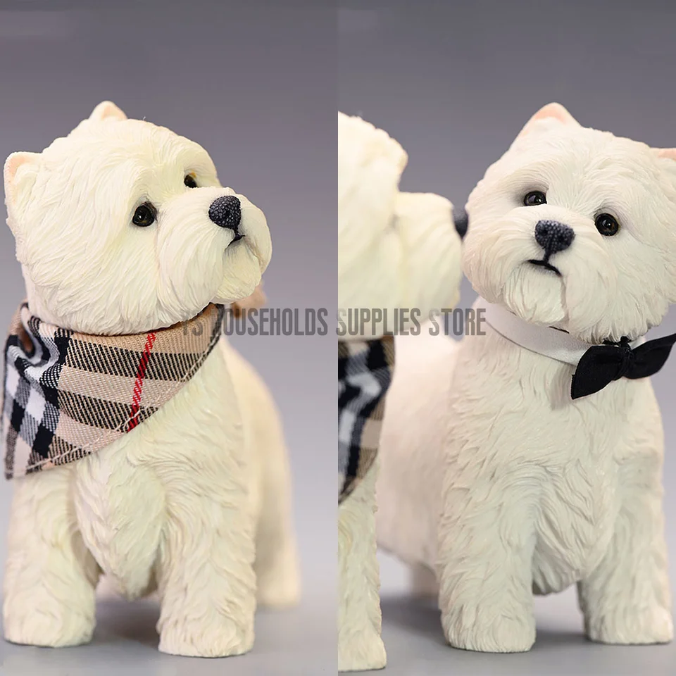 Jxk jxk108 1/6 mierka kreatívny roztomilý psí živici model West Highland White Terrier s golierom fit fit 12 