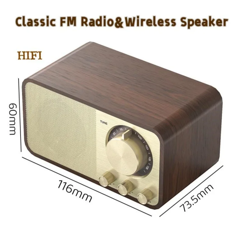 JY66 Drevené prenosné Audifonos Bluetooth Reproduktor bezdrôtové FM Radio Heavy Bass Subwoofer Stereo Music Center Antenna Radio Player Player