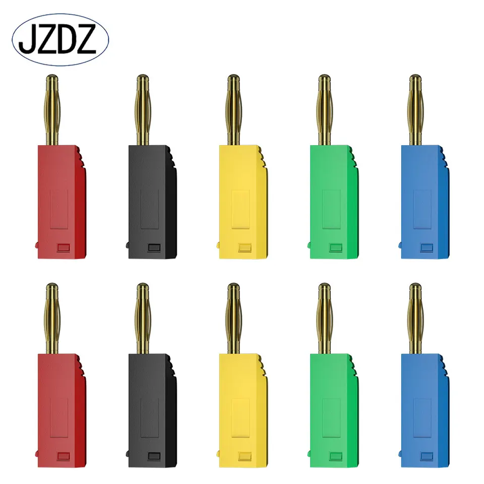 JZDZ 10ks/šarža 2 mm banánový zástrčkový elektrický konektor adaptér 5 farieb J.10003