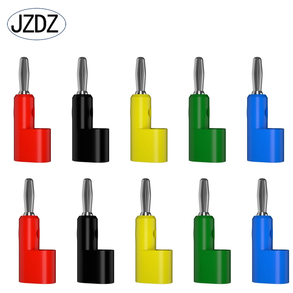 JZDZ 10ks/šarža 4 mm banánový zástrčkový elektrický konektor adaptér 5 farieb J.10025