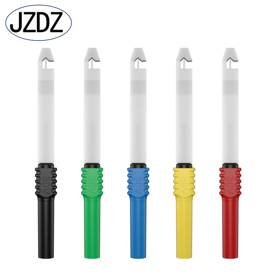 JZDZ 5PCS Testovacia sonda Plná izolácia bezpečnostné prepichnutie Piercing Test 4 mm banánový záskr