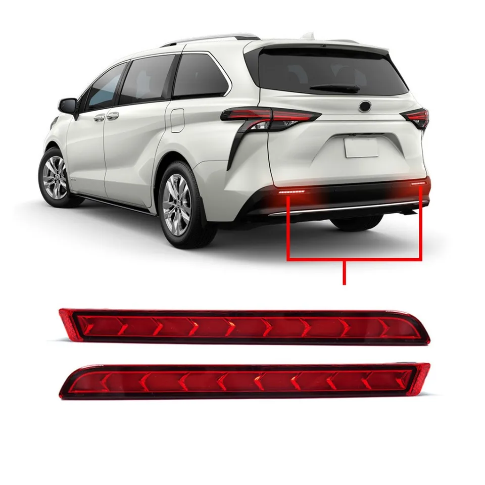 Júl King LED brzdové svetlá puzdro pre Toyota Sienna 2021+, Scanning Night DRL+ Strobe brzdové svetlo+ Streamer Turn Signals