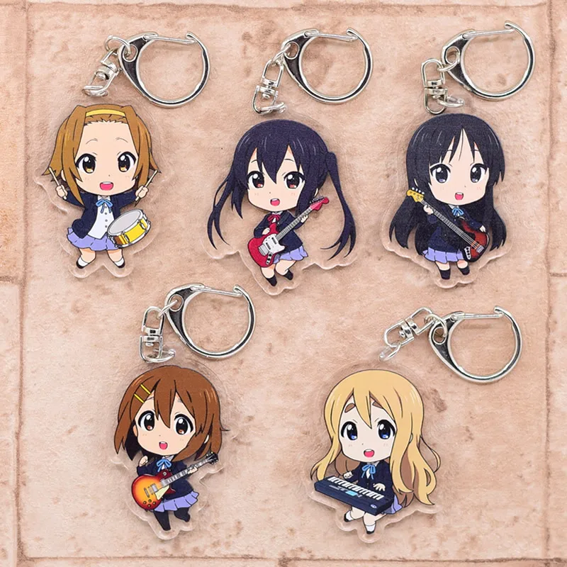 K-On! Keychain Arcylic Cartoon Figures Keyrings Keys Darček Darčekové reťazové príslušenstvo