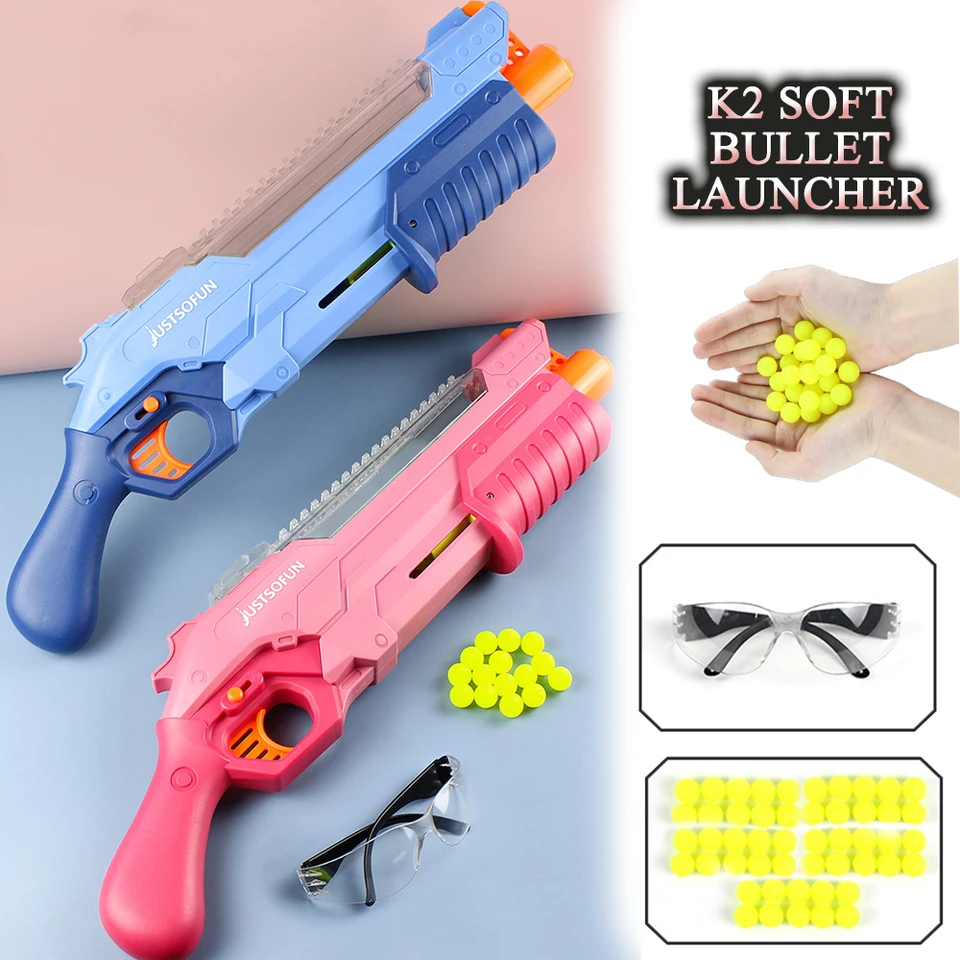 K2 Soft Gullets Gun Gun Hrage s veľkou kapacitou odpaľovača hračky pre deti Eva Goggle Set Outdoor CS Shooting Game Prop pre chlapcov dievčatá