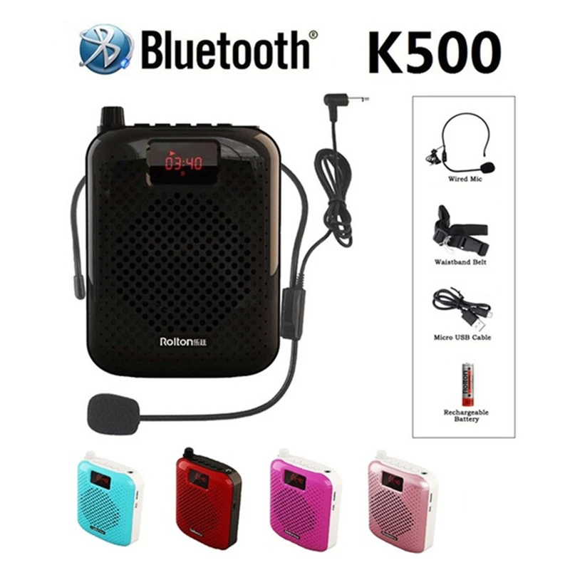 K500 Mikrofón Bluetooth Loudspeaker Prenosný automatický párový hlasový zosilňovač Megaphone reproduktor USB nabíjanie stĺpec Tron Smart