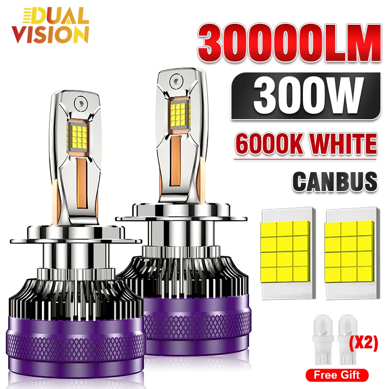 K5C H7 H3 LED LED 300LM 300W H4 H11 Svetlomety auta H8 H1 HB3 9005 HB4 9006 9012 HIR2 H9 18ks 9054 CSP Turbo Turbo ventilátor Canbus Decoder