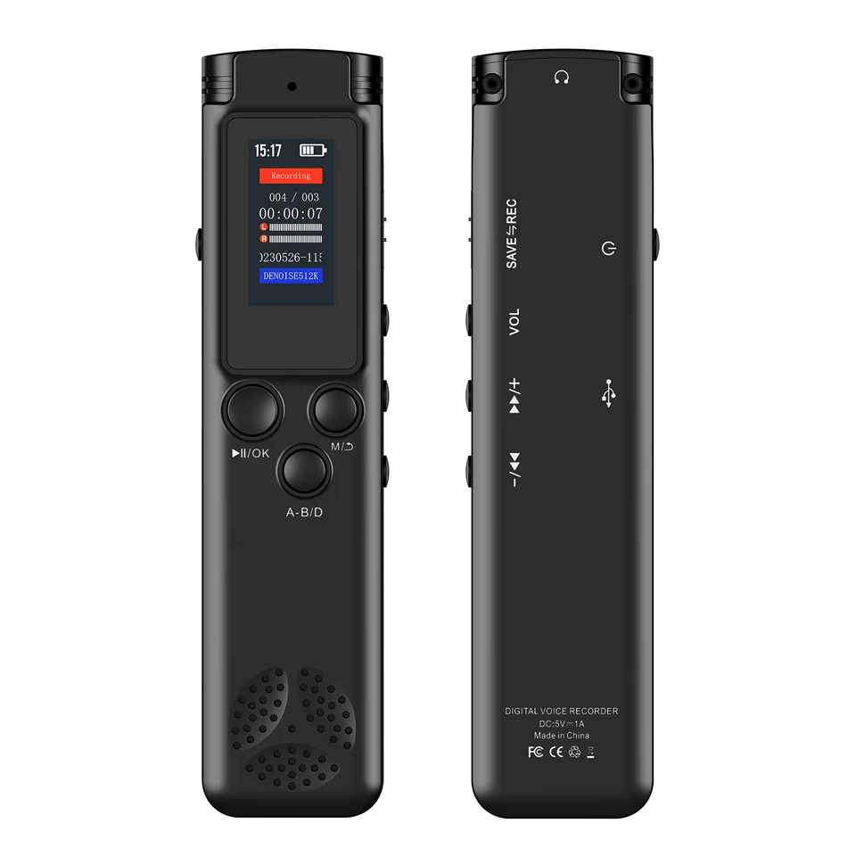 K96 64 GB Digital Voice Recorder Voice Voice Activated Audio Recording Redercey hluku s prehrávaním MP3 Hudobný prehrávač 280 hodín nahrávka