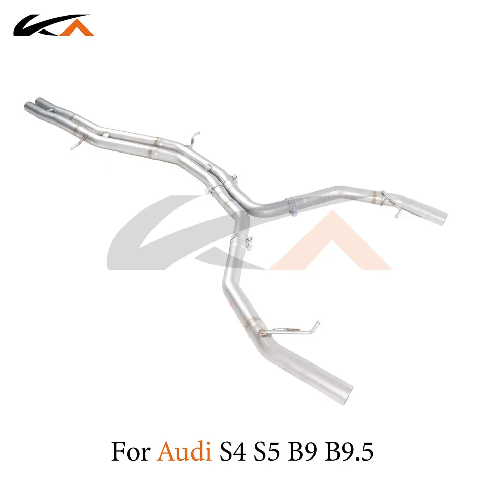 KA ladenie výfukového systému z nerezovej catback pre Audi S4 S5 B9 B9,5 3,0T Performance Automatické diely Rovné potrubie uvoľnenie Power