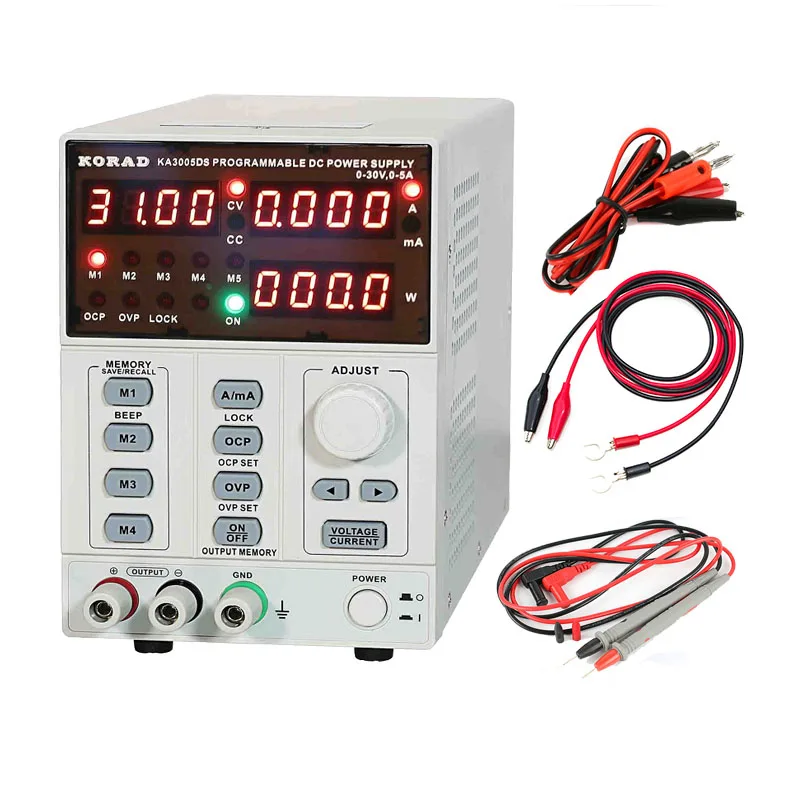 KA3005D KA3005DS Programovateľná presná premenná nastaviteľná 30V 5A DC lineárna energia Digitálna regulovaná laboratórna trieda laboratória