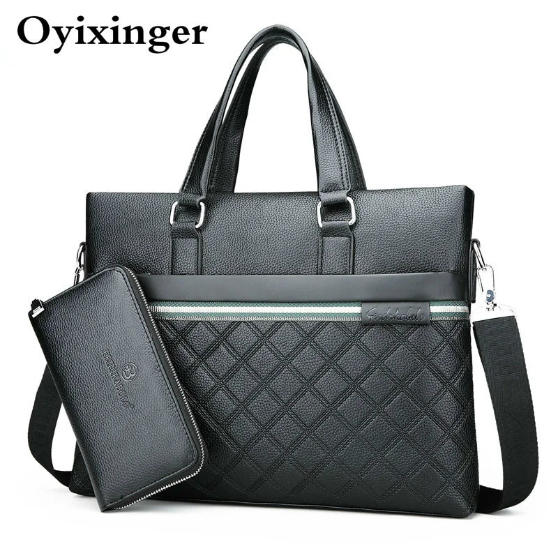 Kabelka Men Classic Ramer Bag Kožené tašky pre mužov kufrík Business Pánsky klasický kockovaný dizajn Bolsos hombre 2024 Nový