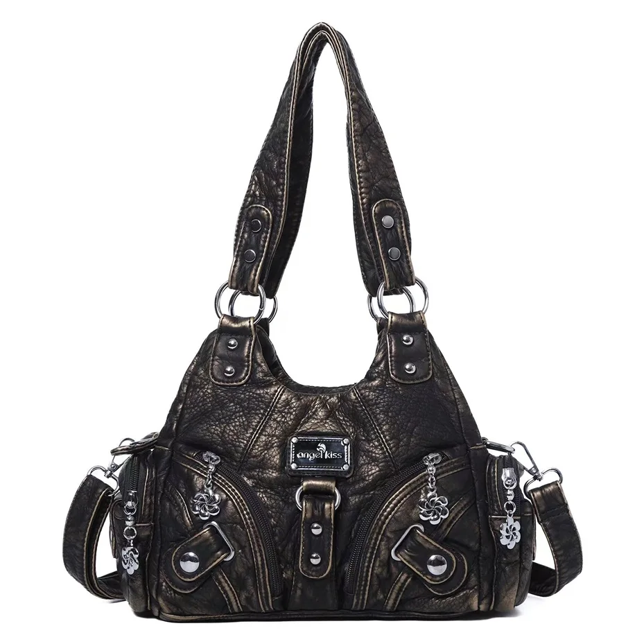 Kabelky Angelkiss Dámske kabelky Soft-tote taška s malými hornými rukoväťami módna satchel viacštoľové vrecká krížové ramenné batožiny Hobos Phone Pack
