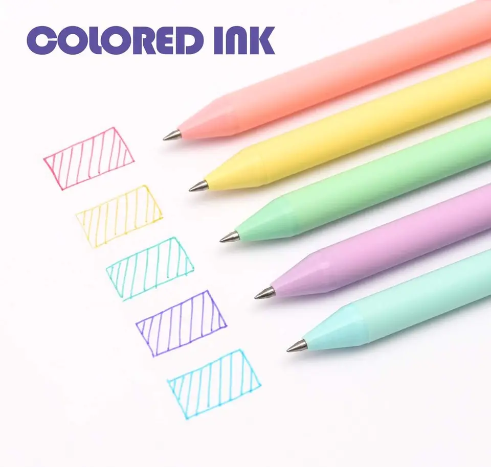 Kaco macaron Color Set Soft Touch Dotknuteľný gélové atramentové pero 0,5 mm jemný hrot (makarónová farba 5 balenie farebného atramentu)