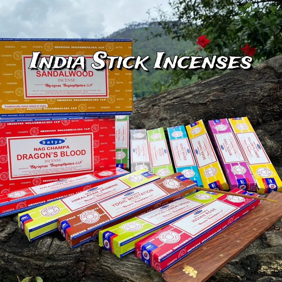 Kadidlo Gift Set Nag Champa, Super Hit, Dragon's Blood, Sandalwood, Patchouli, Lavender, pozitívne vibrácie, 15 G