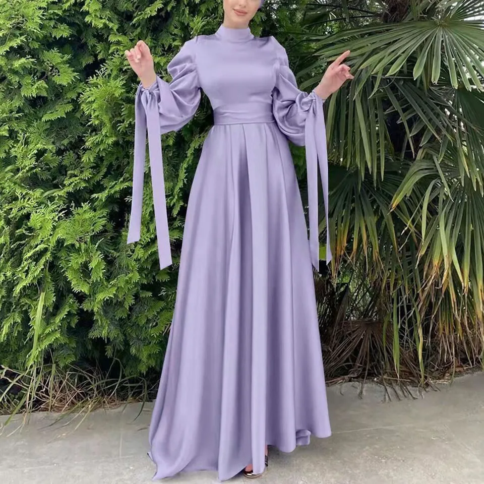 Kaftan abaya šaty dámske pevné elegantné moslimské príležitostné šaty s dlhým rukávom Arabské dámske dámske turecké šaty femme Musulmane