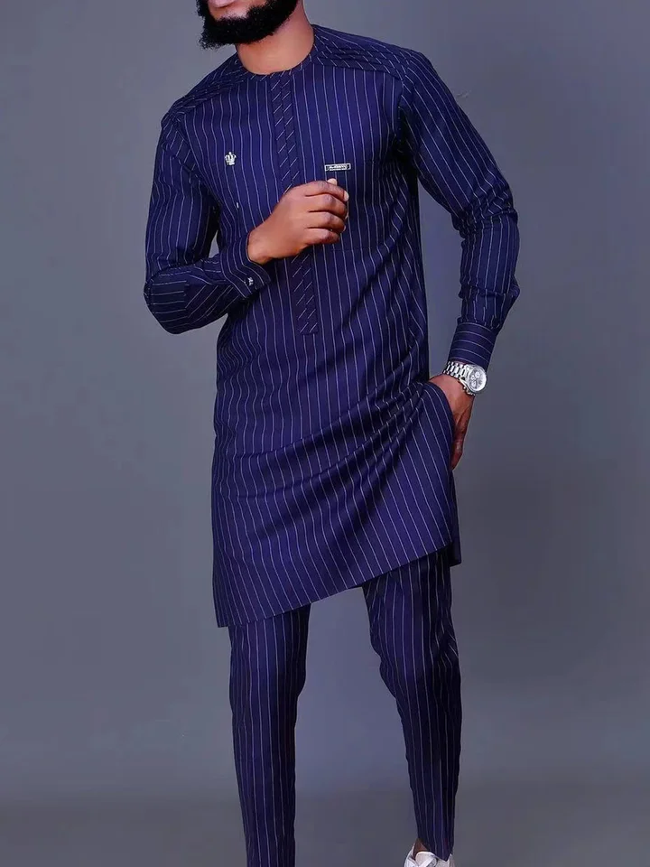 Kaftan Nigérijskí muži Africký tradičný luxus plus košeľové nohavice oblečenie sada nadmerne dashiki Trends módne kostýmy oblek módne kostýmy