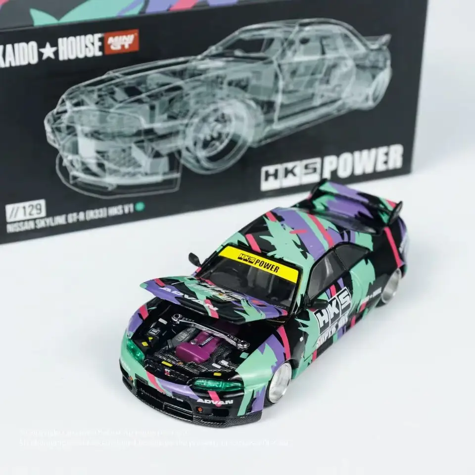 KaidOhouse+Minigt 1:64 HKS GTR R33 Model zliatiny