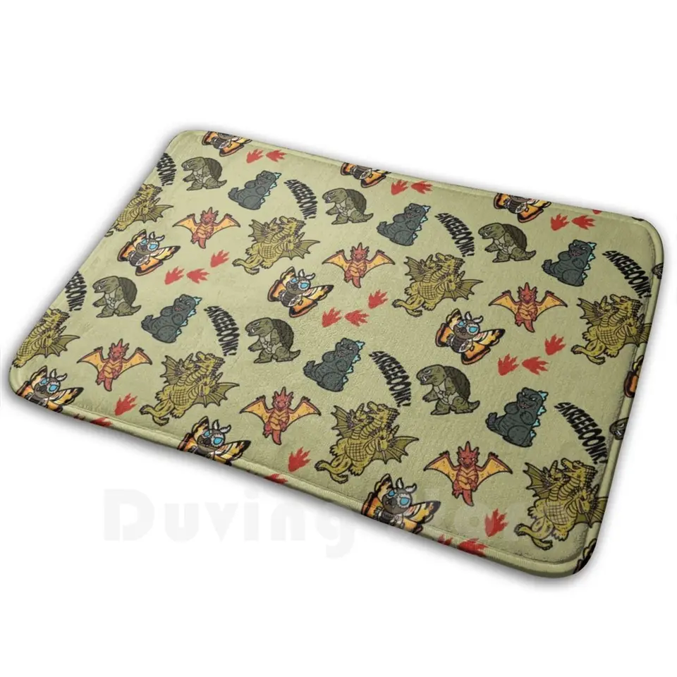 Kaiju Party Carpet Mat Rug Cushion Soft Non-Slip Gojira King Ghidora Gamera Mothra Kaiju King of the Monsters Cute Pattern