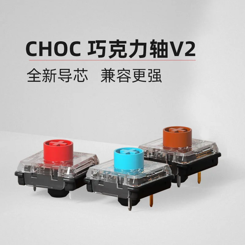 Kailh Choc V2 Nízky profilový spínač 1353 1350 Čokoláda V2 Mechanické spínače klávesnice Vlastné kliknuté hmatové lineárne modrá červená hnedá