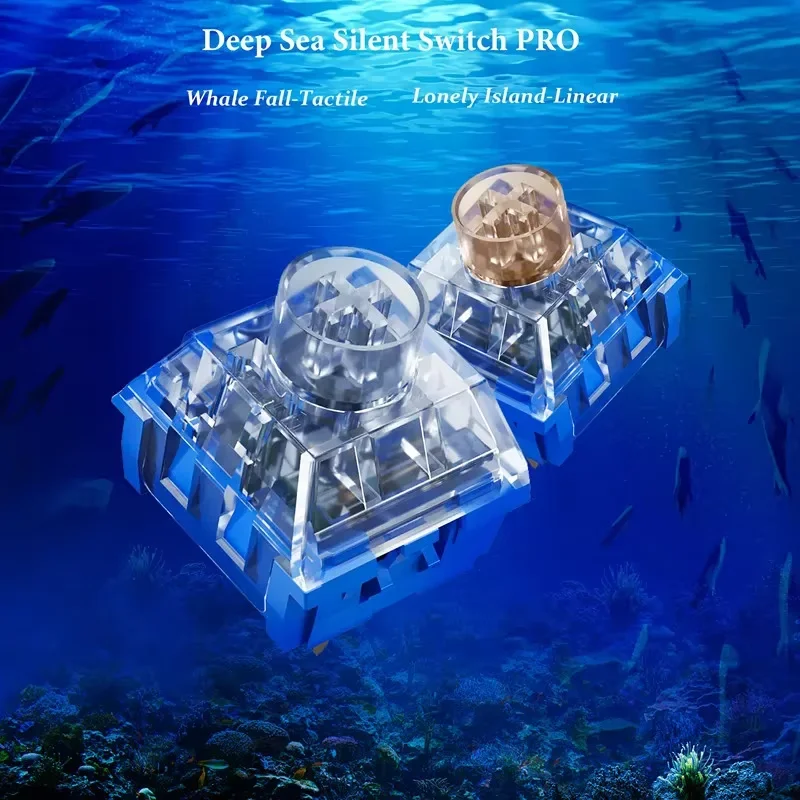 Kailh Deep SEA Tichá klávesnica Switch Whale Hmat -Tartile 60G Lonely Island Lineárne 45G RGB SMD 3PIN pre vlastnú mechanickú klávesnicu súpravu