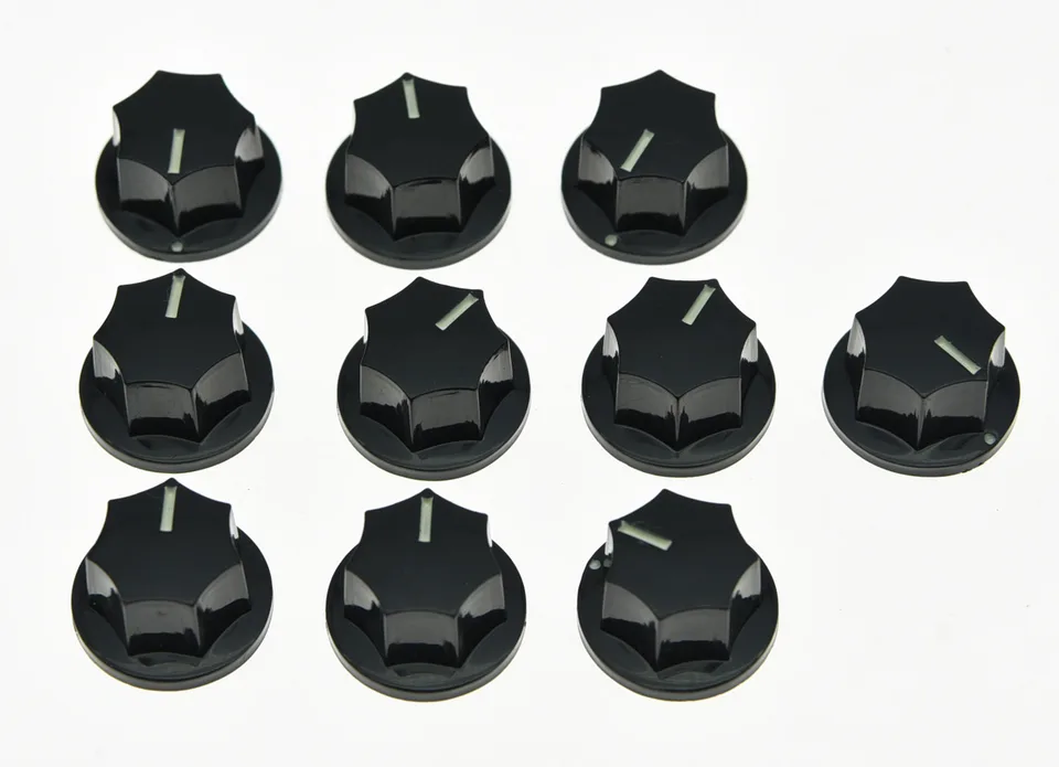 Kaish 10ks Metric Spec JB Veľké gombíky Jaguar Mustang Guitar gomb. Čierne