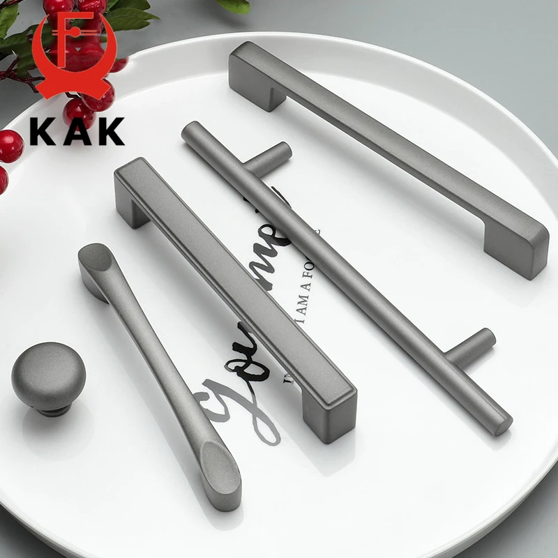 Kak Starry Grey Gombes and Rukoväte hliníkovej zliatiny Kuchynská skriňa Dvere Dvere Druby Zásuvka Knobs nábytok Hardware Hardware