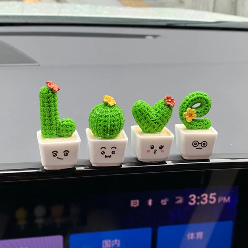 Kaktus ornament láska kaktusové auto interiér dekorácie kawaii stolové doplnky kancelárska pracovná plocha dekora