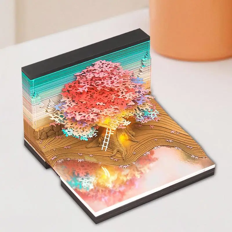Kalendár stromového domu 2025 Art Calendar Memo Pad Pad Paper Casting 2025 Desk Calendar Desktop Calendar Dekorative 2025 3D kalendár