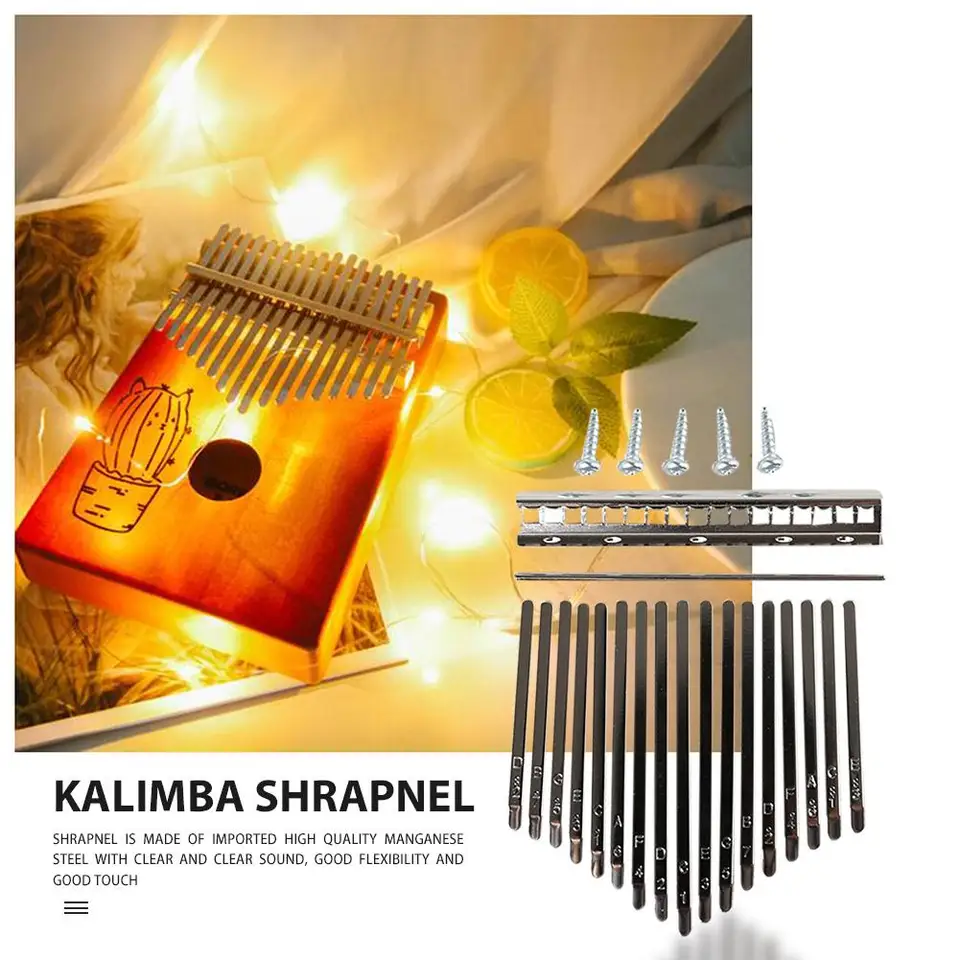 Kalimba Key oceľový klavír Klavír 17 kľúča s skrutkou pre náhradné diely Kalimba DIY