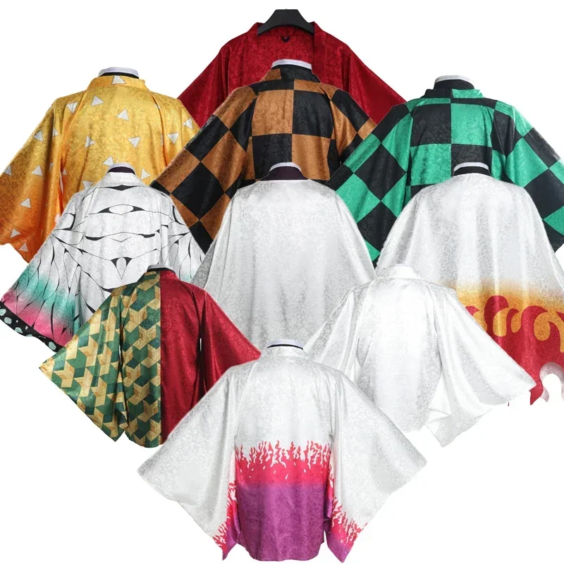 Kamado Tanjirou Brocade Cosplay Cachou Kochou Shinobu Rengoku Kyoujou Tomioka Giyuu Haori Yukata Casual Kimono Cloak Mn8