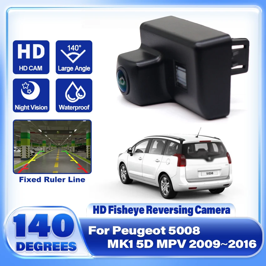 Kamera na zadné zobrazenie automobilu pre Peugeot 5008 MK1 5D MPV 2009 ~ 2015 2016 CCD záložná kamera Nočné videnie LIPSICKÁ SPRÁVA CAMERA