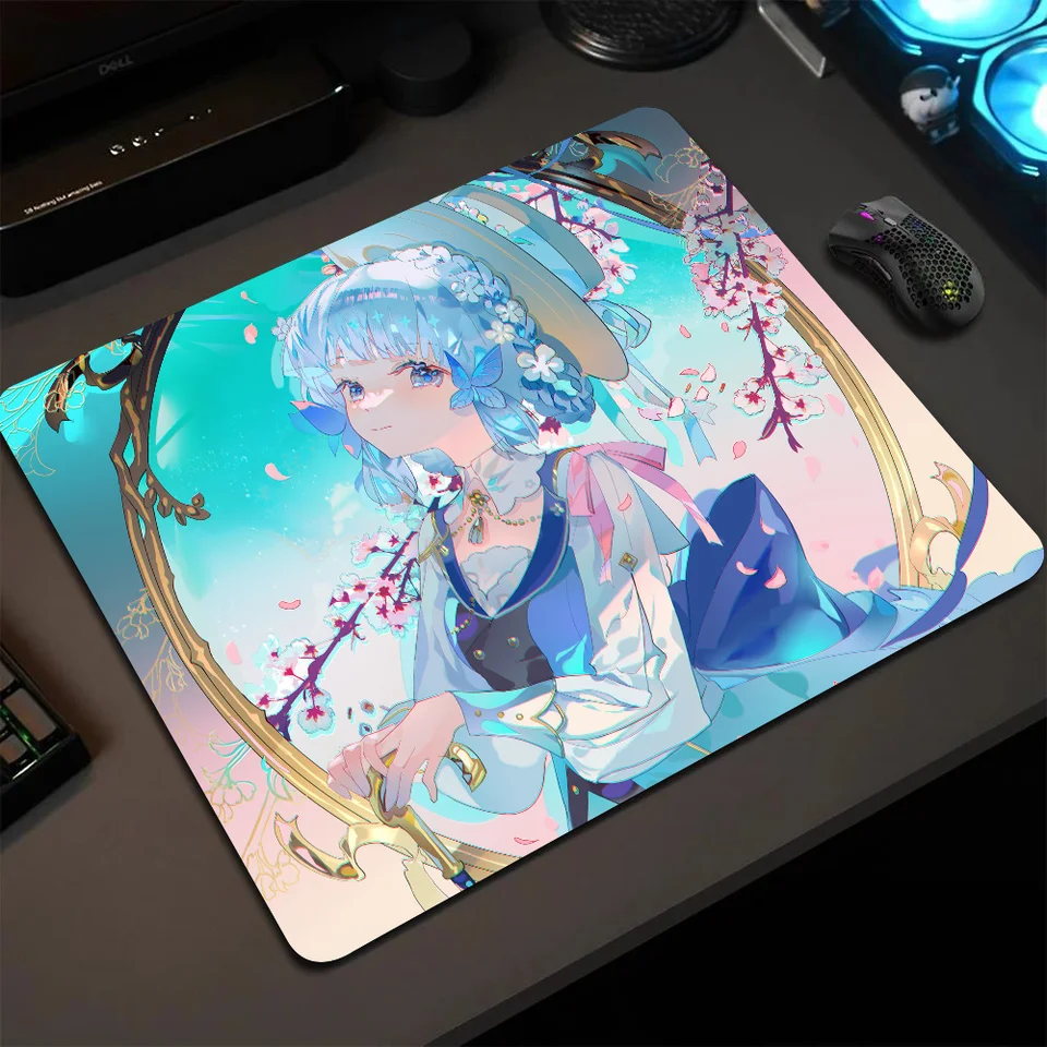 Kamisato Ayaka Genshin Impact MousePad Small Lockedge Mouse podložka pre hráčov počítačový stôl Desk Pad Anti-Slip Gumber