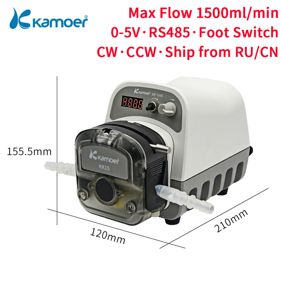 KAMOER 1500 ml/min High Flow DIP1500 LAB Peristaltické čerpadlo 24 V Krokové dávkovanie motora pre laboratórium prenosu kvapaliny a náplň