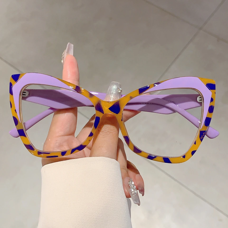 Kampt Trend Trendy viacfarebné dekorácie Dámske okuliare Cat Eye Populárny dizajnový rám